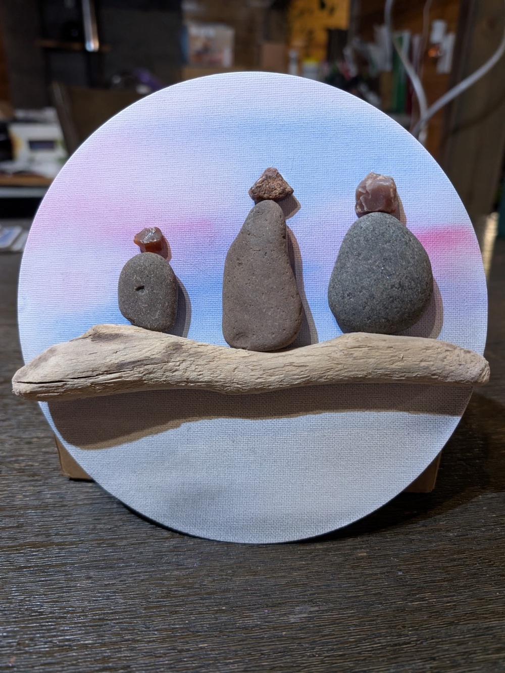 Lake Superior rock and agate bird art